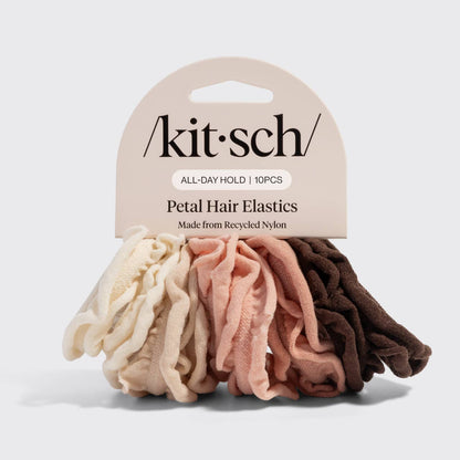Recycled Fabric Petal Hair Elastics 10pc Set - Blush