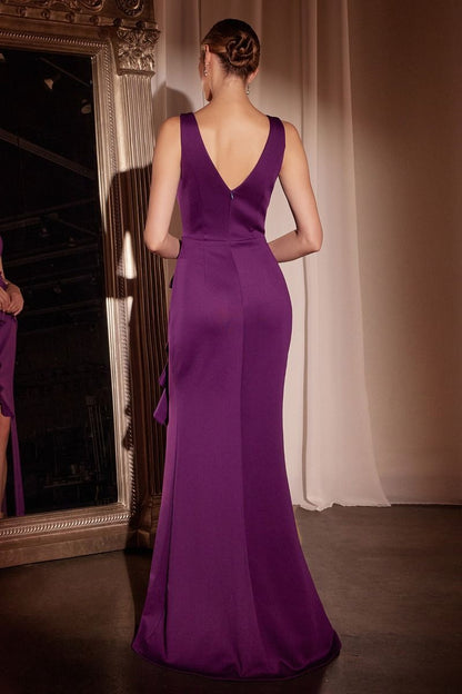 CH377 Fitted Neoprene Burgundy Dress